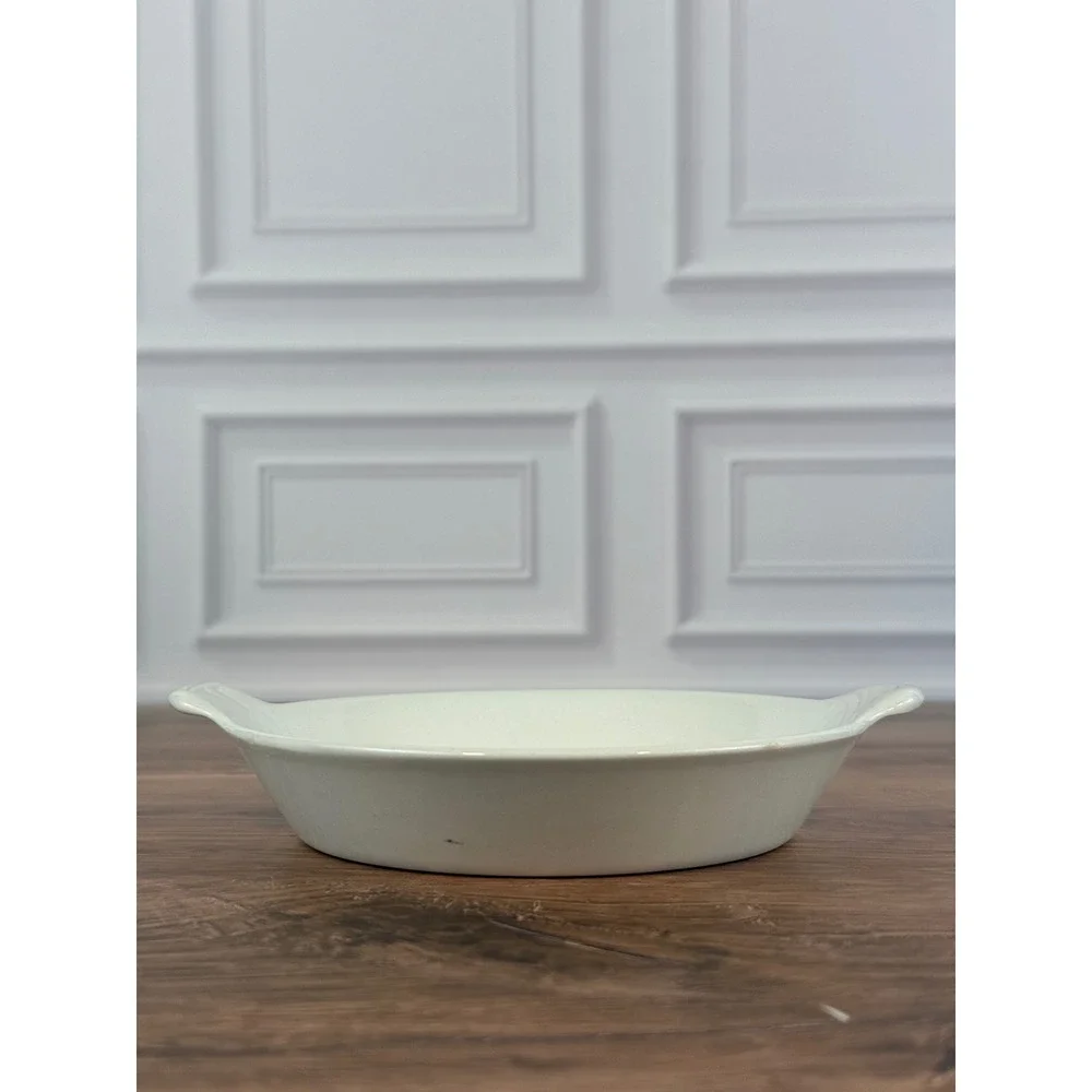 VTG Set of 3 Arabia Finland White Porcelain Au Gratin Baking Dish Skillet 5 1/2